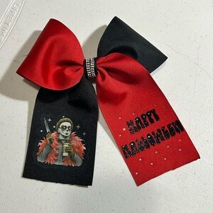 Red and Black Halloween Bow